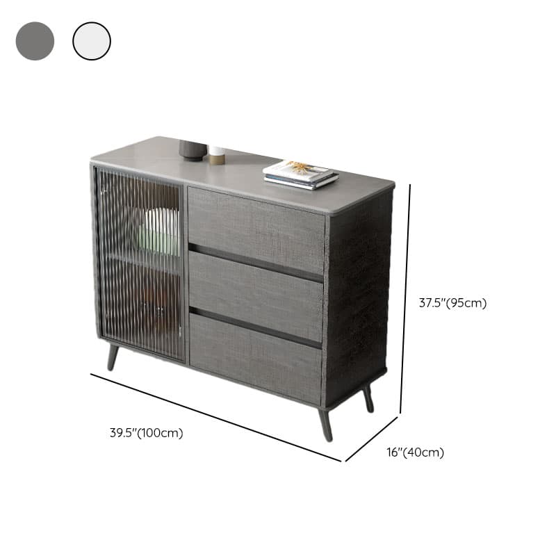 Sintered Stone Standard Ground Sideboard with Glass Doors, 3 Drawers & 1 Shelf - image 20
