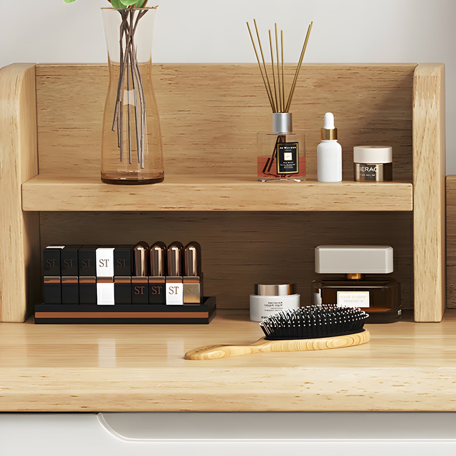 Light Wood/Bleached Wood/Gray Wood Sleeping Room 2 Drawers Lighting System with Tabletop Storage - image 13