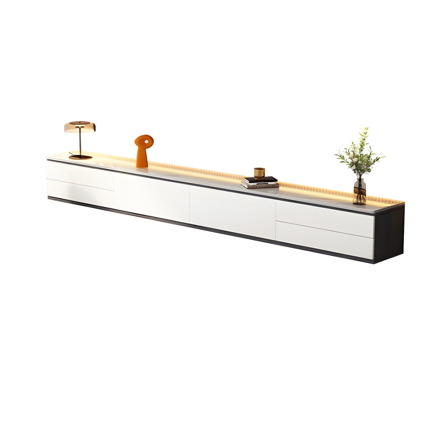 Modern 15.74" H Wood Media Console TV Stand with Drawers and Doors - image 9