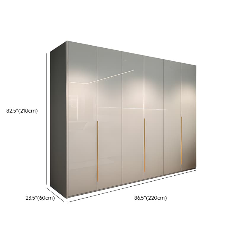 Gray Contemporary Timber Self-supporting Wardrobe Armoire with Soft Close Drawer, Soft Close Door, and Interior Shelves - image 7