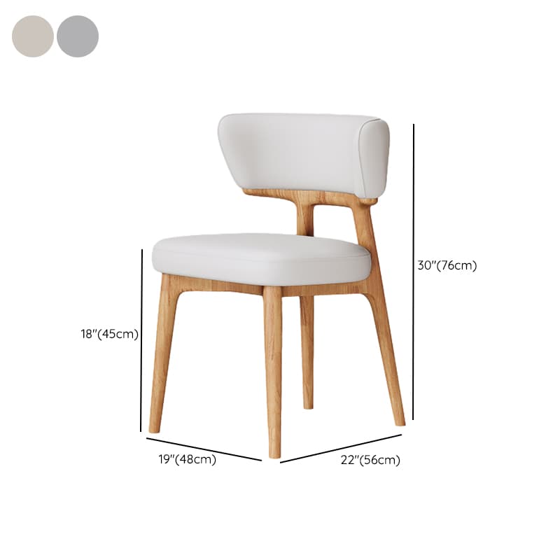 Contemporary Sturdy Side Chair with Uncovered Back, Polyurethane Upholstery, and Lumber Legs Outlined Frame - image 17