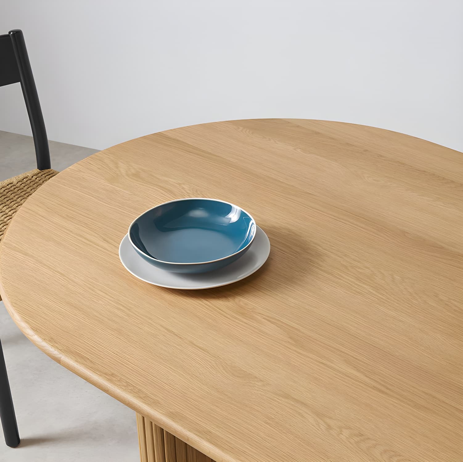 Modern Solid Wood Dining Table Oval Table with Double Pedestal - image 8