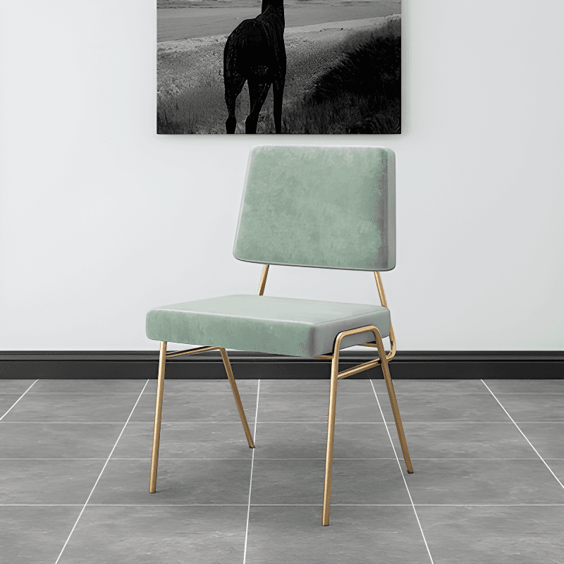 Upholstered Firm Armless Chair with Aureate Legs and Foot Pads for Dinette - image 14