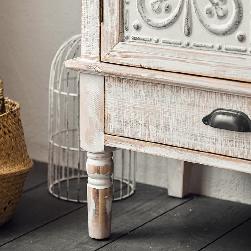 Old School Independent Accent Cabinet with Antiqued Wood - image 5