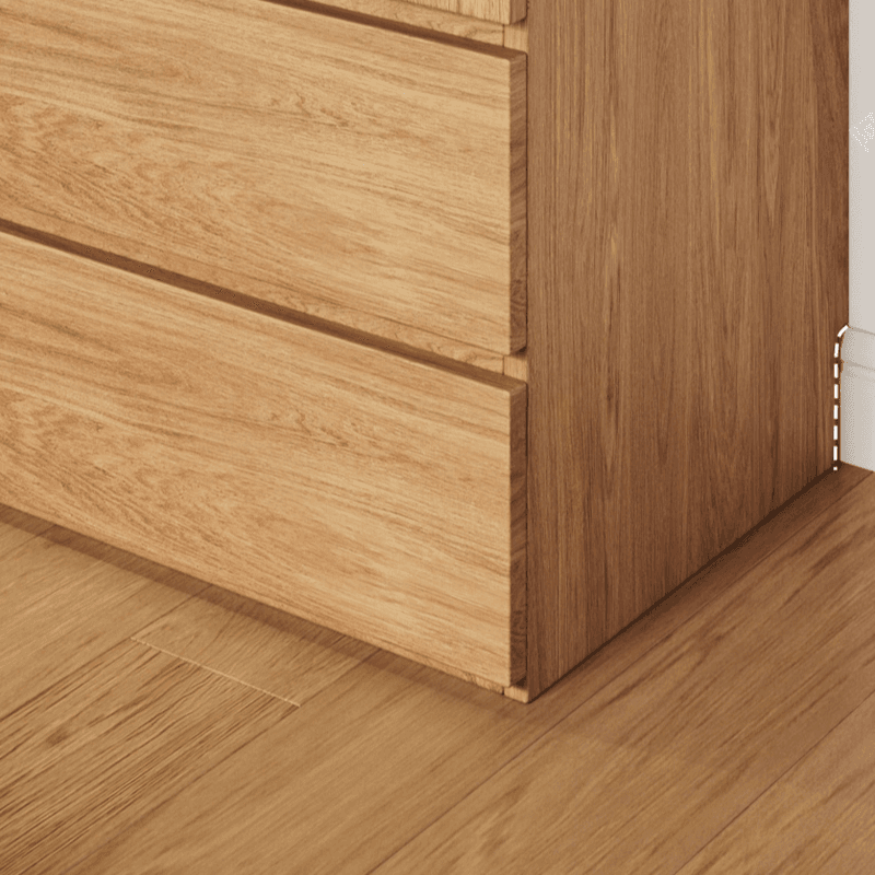 Wood Grain Minimalist Manufactured Wood Wardrobe Closet with 2 Drawers, Soft Close Door, Interior Shelves, and Clothing Rod - image 5