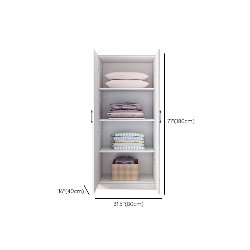 White Modish Timber Wardrobe with Soft Close Door, Interior Shelves, and Hanging Rod - image 15