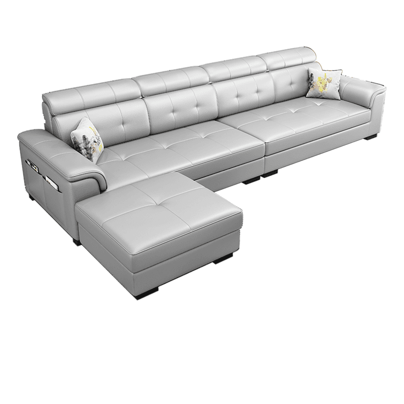 L-Shape Parlor Corner Sectional with Left Hand Facing Orientation, Decorative-stitched Tufting and Concealed Support