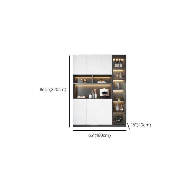 Standard/Wide Chalk 3 Drawers Closet 2 Shelves/1 Shelf Glass Doors Functional Storage Cabinet Sideboard - image 16