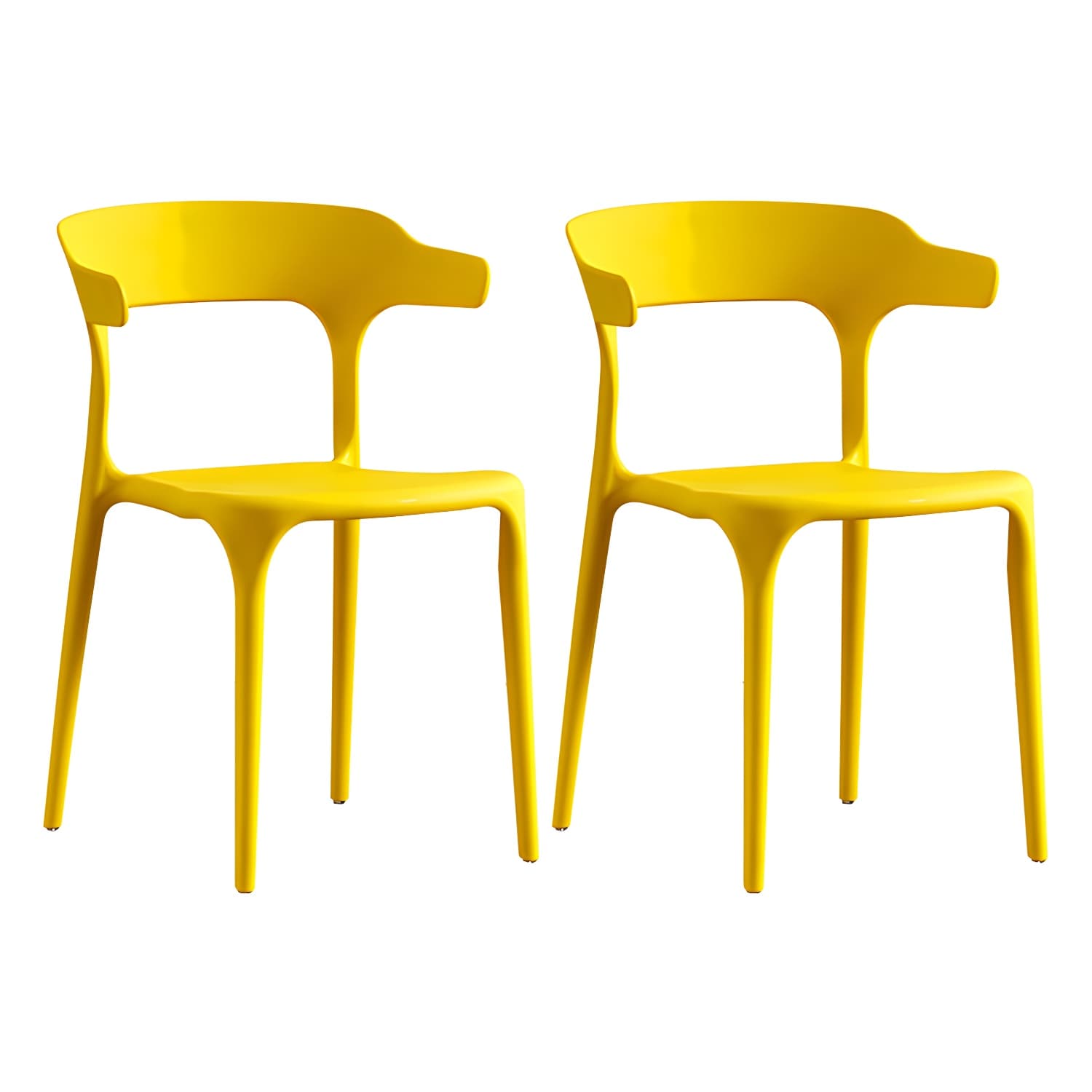 Home Modern Side Chair Stackable Open Back Plastic Dining Room Chair Set - image 9