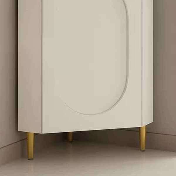 Modern Corner Accent Cabinet with Glass Doors and Exterior Shelving - image 9
