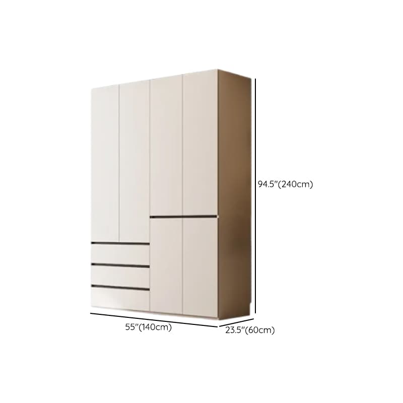 White Minimalist Laminate Independent Wardrobe Closet with Soft Close Drawer, Soft Close Door, and Interior Shelves - image 12