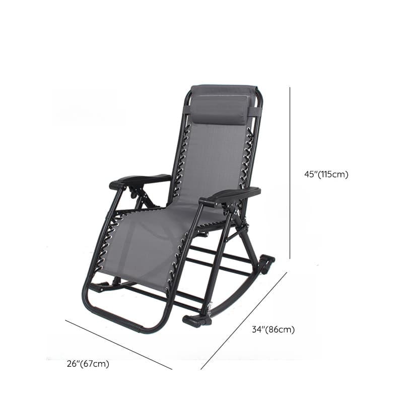 Simplistic Stain Resistant Metal Cushioned Rocking Accent Chair with Round Arm - image 17
