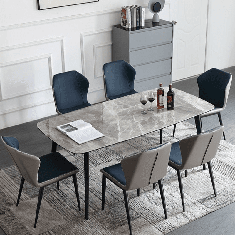 Simplistic Rectangular Slate Stone Dining Table for 4 People/Seats 2/Seats 10, Scratch-proof, Standard Height - image 4