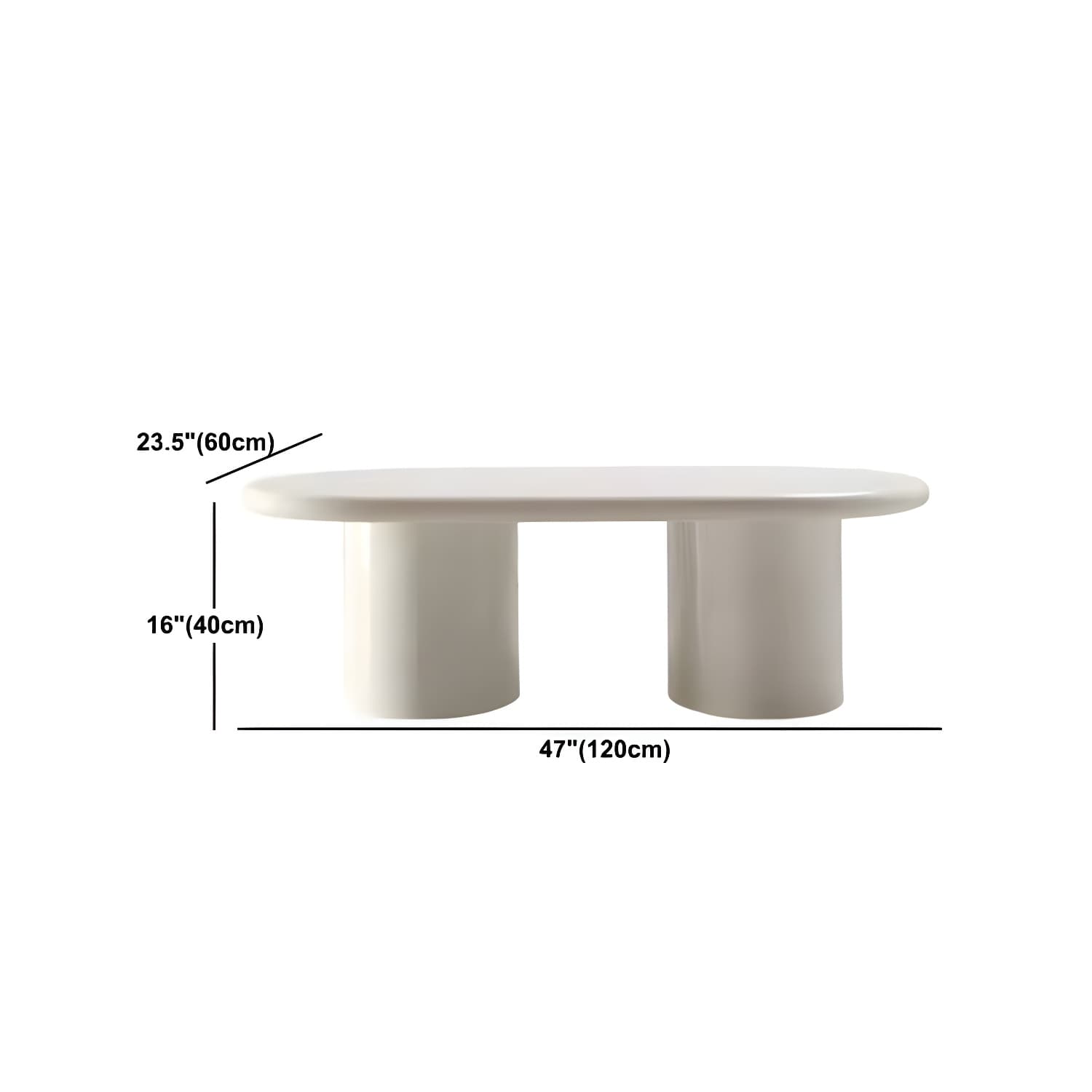Solid Wood Coffee Table White Minimalist Coffee Table for Living Room - image 16