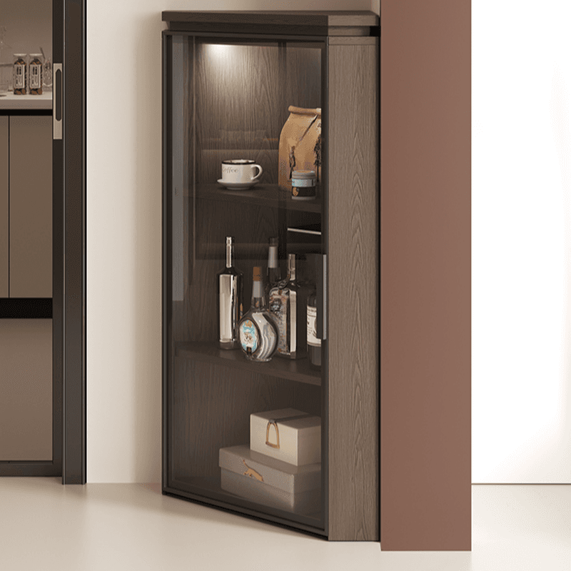 Nook Detached Accent Cabinet with Damp-proof and Scratch-immune Features, Glazed Door, Grip Bars, and Midnight Black/Chalk/Sepia Top - image 9