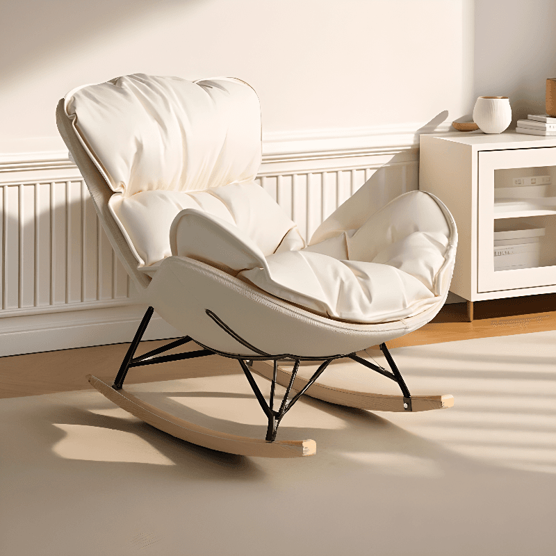 Stationary Rocking Chair with Flared Arm and Rear Support - image 8
