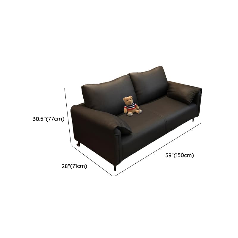 Modern Solid Color Tear Resistant Standard Sofa/Loveseat in Black/Ivory for 3-seater/Seats 2 - image 14