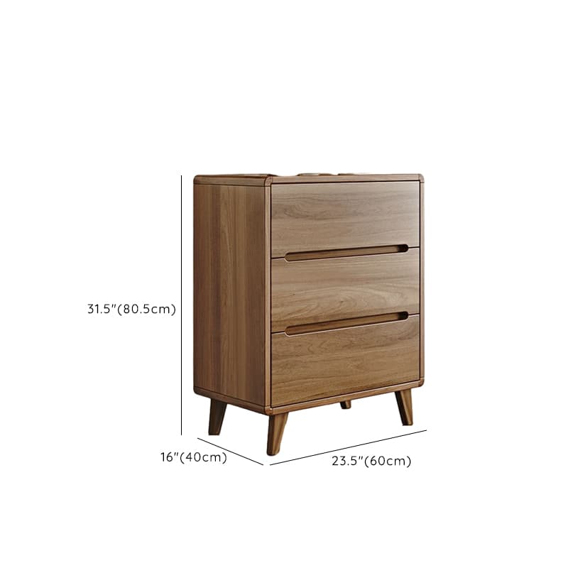 Modern Brown Storage Chest Solid Wood Freestanding with Drawers - image 20