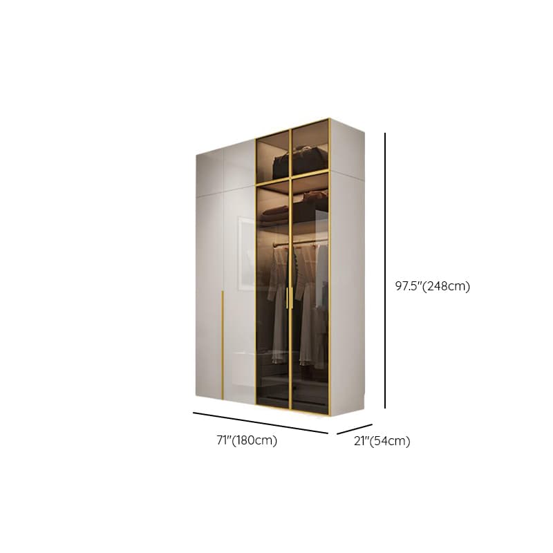 Chalk Minimalist Laminate Cabinet Armoire with Soft Close Drawer, Soft Close Door, Interior Shelves, and Clothing Rod - image 20