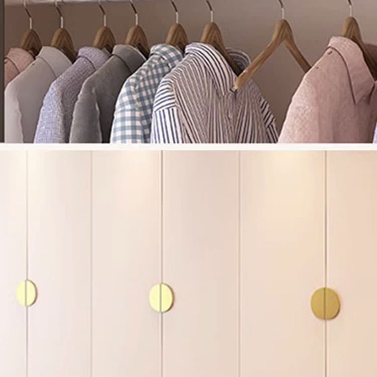 Chic White Wood Wardrobe Armoire with Clothing Rod & Shelves - image 8