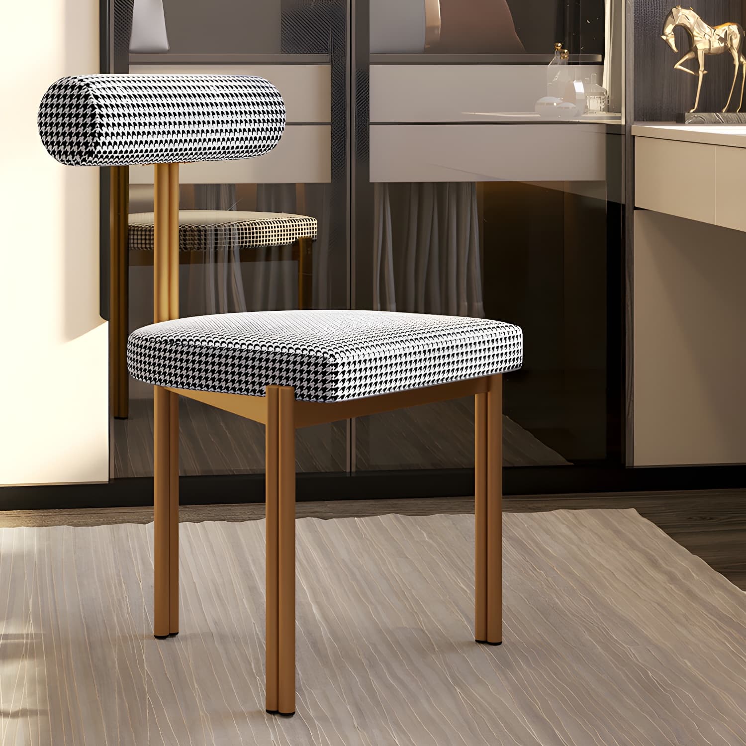 Upholstered Armless Dining Chairs Nordic Style Low Back Side Chair for Dining Room - image 12