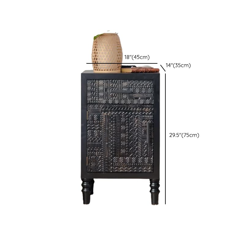 Old School Detached Natural Wood Utility Cabinet with Turned Leg for Parlor - image 11