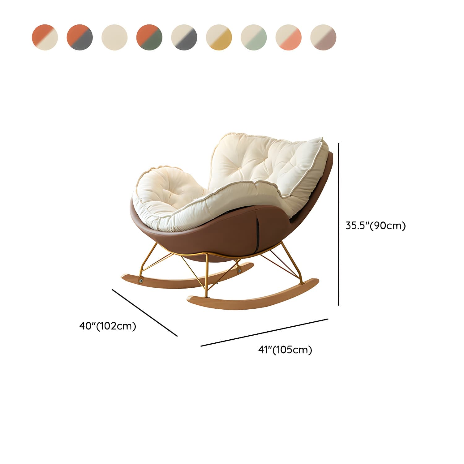 Stylish and Comfortable Modern Rocking Chair with Natural Wood Legs and Upholstered Track Arms - image 18