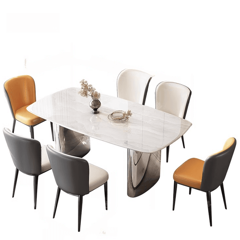 Modern Simple Style Dining Table Set with 7 Pieces Included