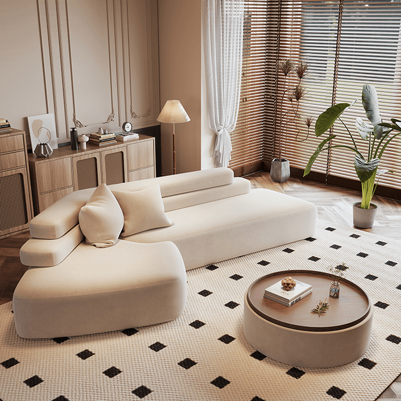 Bowed White Sofa Recliner - image 3