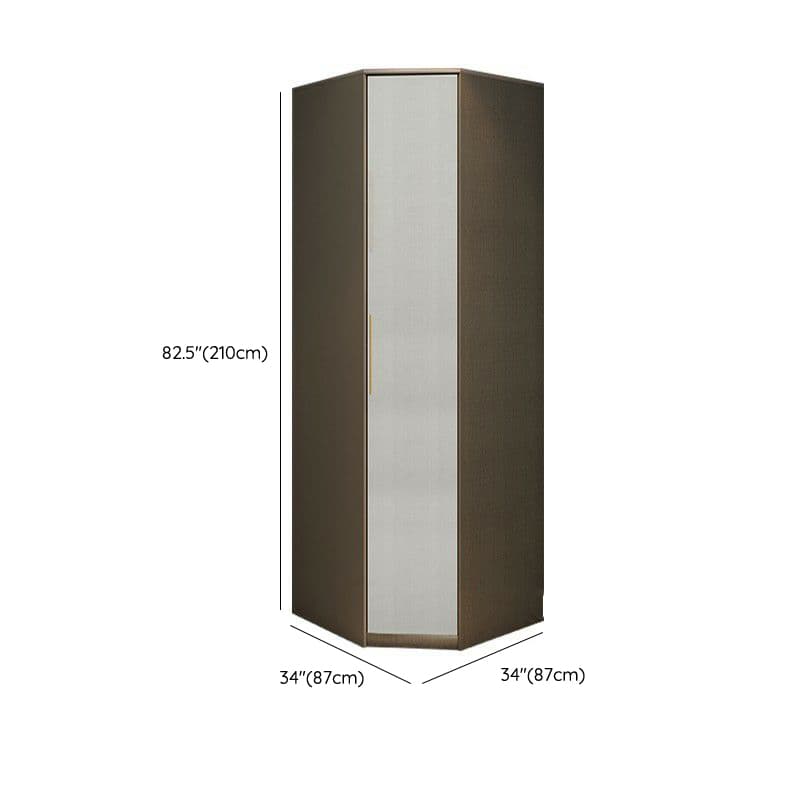 Contemporary Grey Wood Freestanding Cabinet Armoire with Lock, Interior Shelves & Soft Close Drawer - image 17