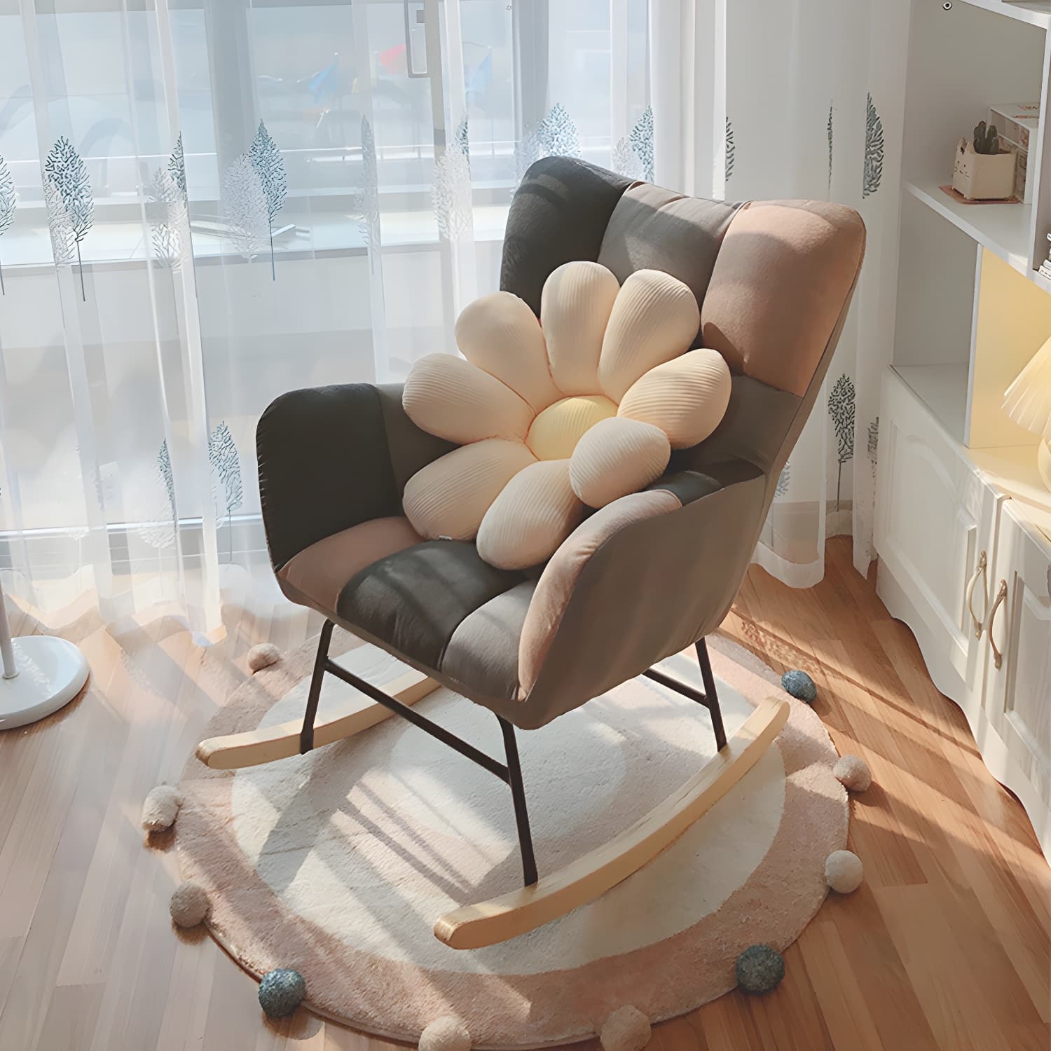 Simple Nordic Style Rocking Chair Balcony Lounge Recliner Sofa Rocking Chair - image 9