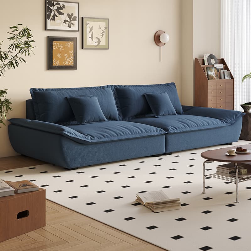 Modish Solid Color Stain Resistant Standard Sofa/Loveseat for 3-seater/4-seater/5 Person with 2 Pillows - image 5