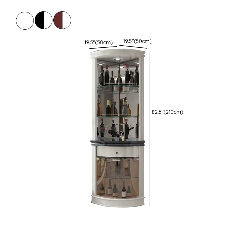 Circular Corner Glass Accent Cabinet with Clear Glass Doors and 3 Shelves - image 9