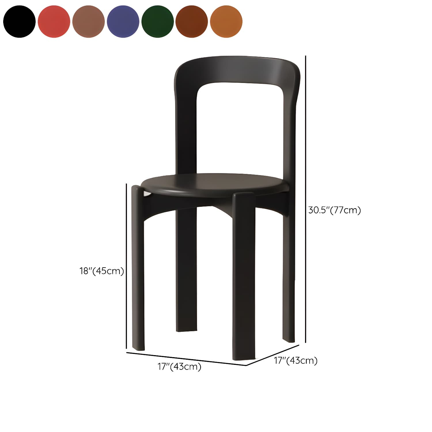 Modern Solid Wood Armless Dining Chair with Open Back for Kitchen & Dining - image 19