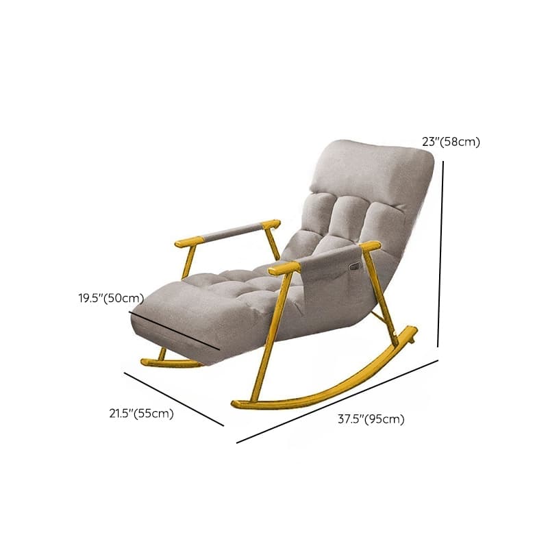 Modern Indoor Rocking Chair Upholstered, Tufted and Custom Fit with slipcover, Metal Legs - image 21