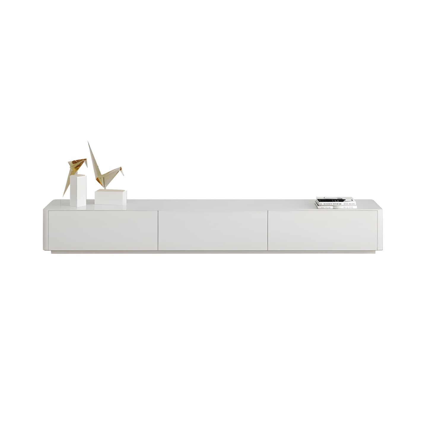 Scandinavian TV Console, White TV Stand with Drawers for Living Room - image 5