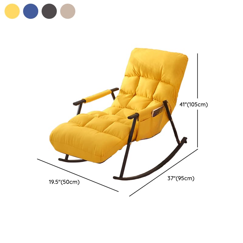 Butter Color/Azure/Olive Green Ergonomic Rocking Chair Couch with Rear Back, Stationary - image 20