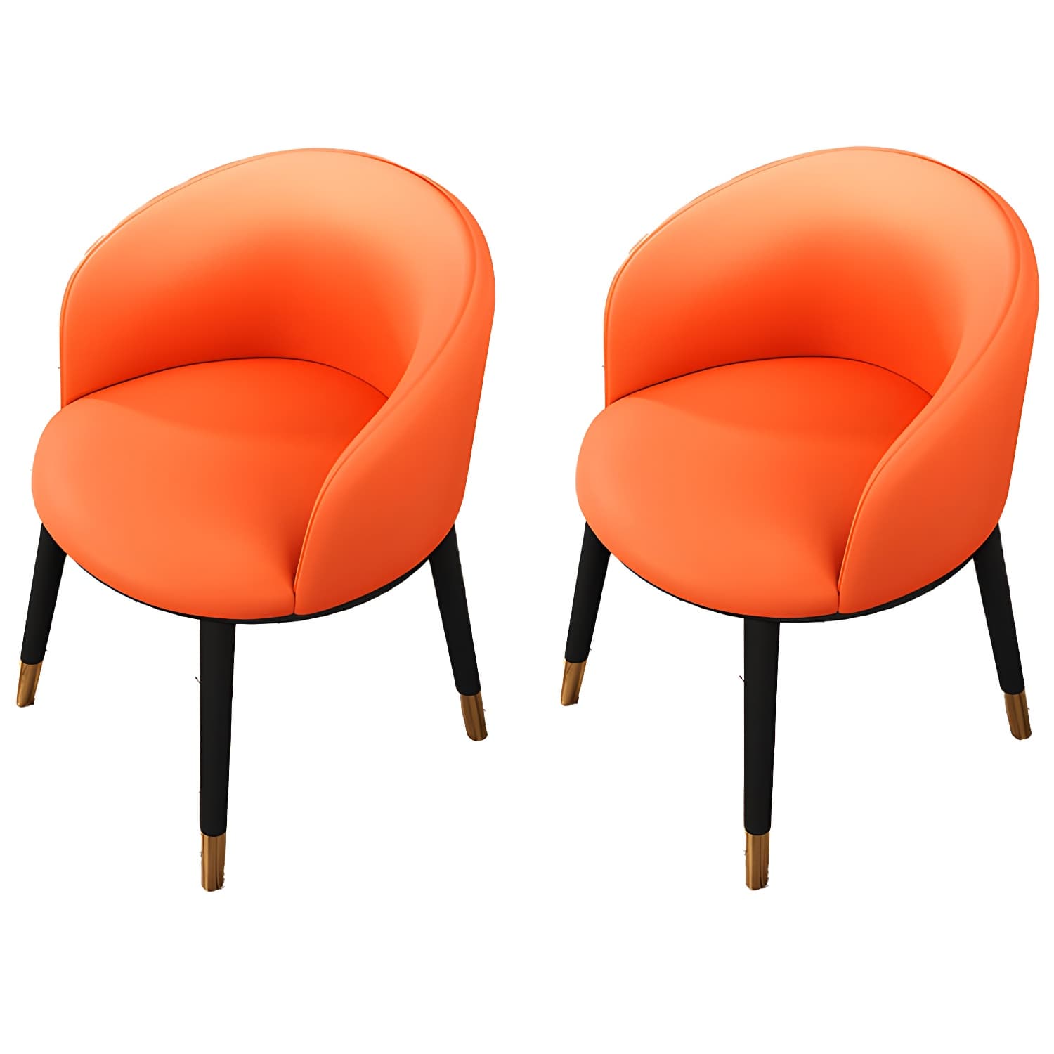 Contemporary Leather Home Arm Chair Solid Back Matte Finish Dining Chair - image 15