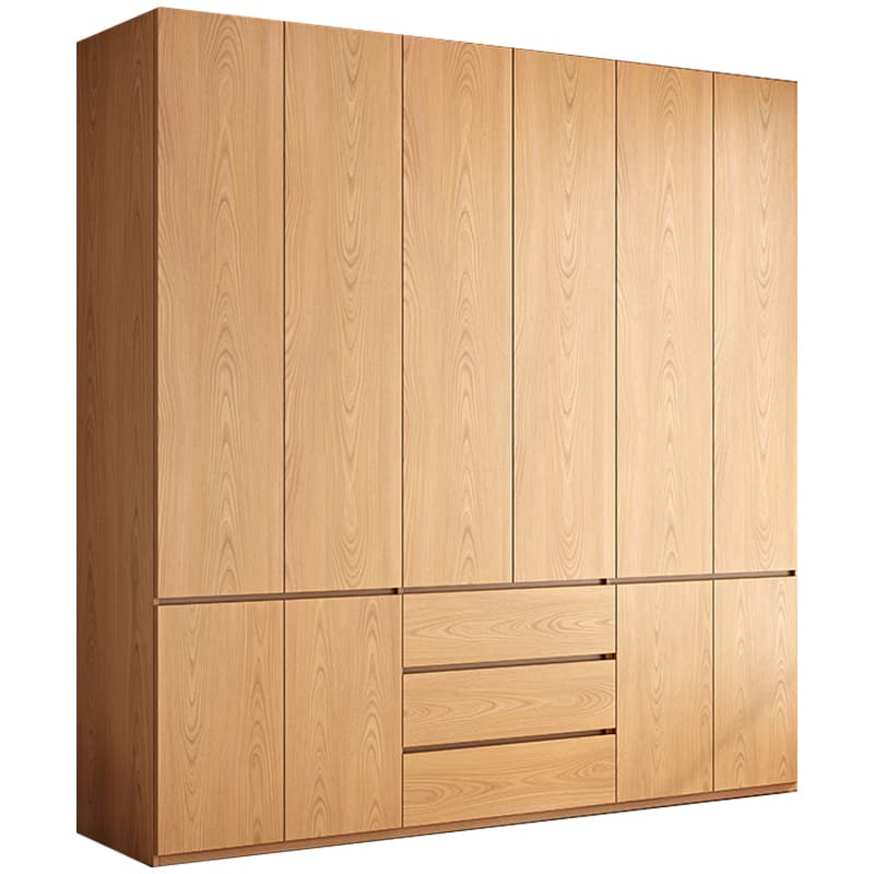 Natural Finish Unfixed Almirah Manufactured Wood Soft Close Drawer Soft Close Door Hinged - image 4