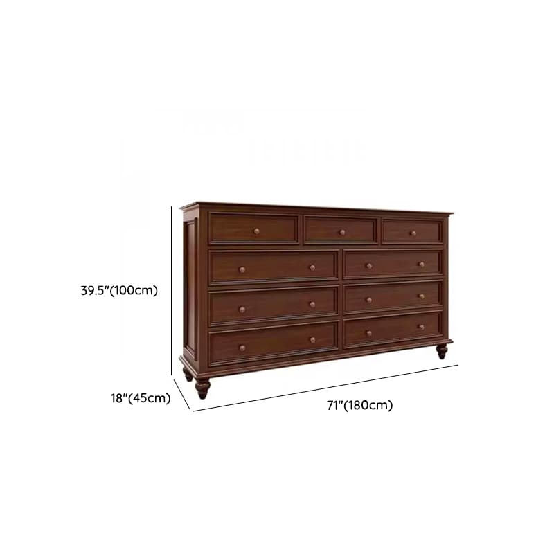 Cocoa Retro Ash Wood Double Dresser/Lingerie Chest/Bachelor Chest with 9/7/8 Drawers in Horizontal/Vertical Orientation - image 12