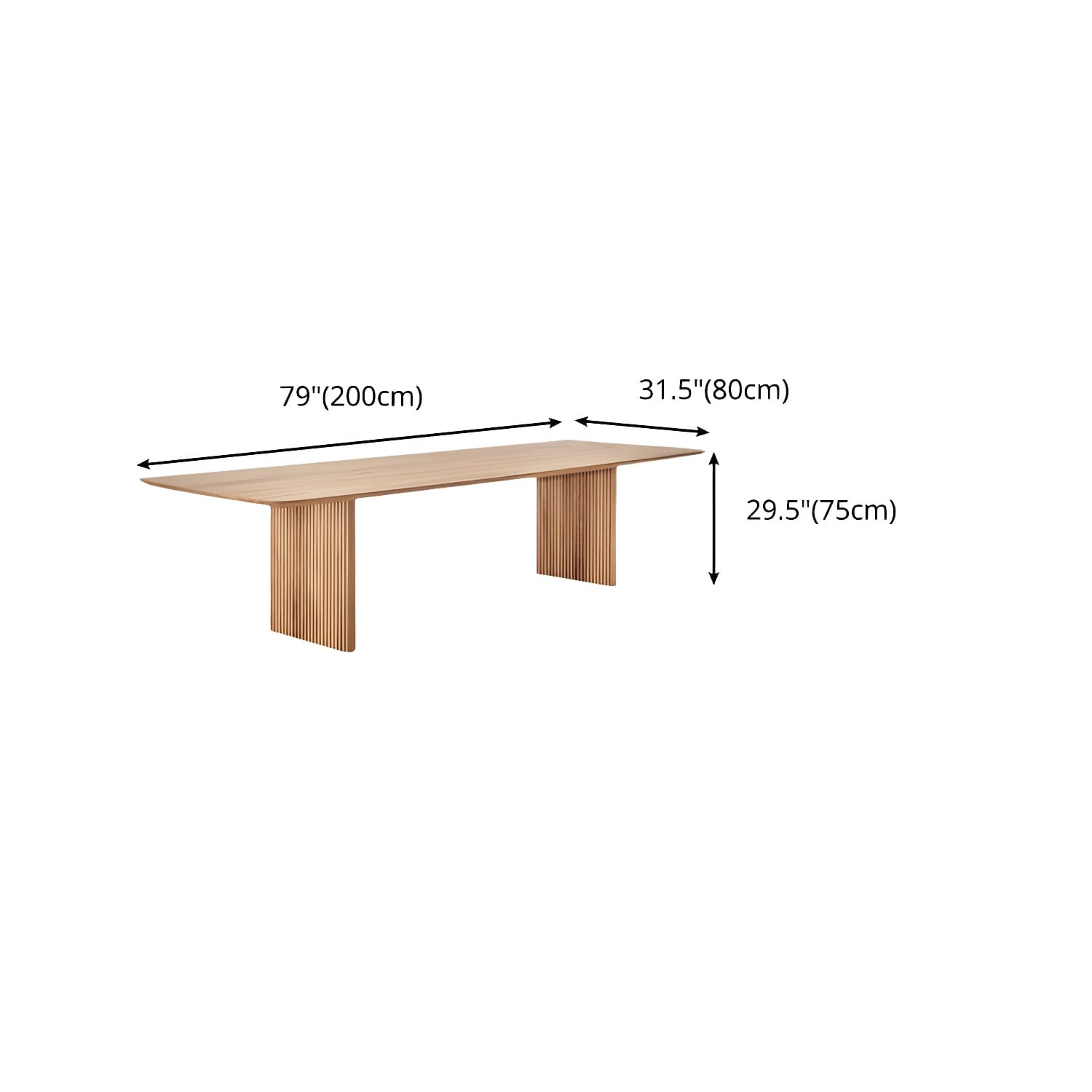 Modern Rectangle Dining Site Table Solid Wood Double Pedestal Kitchen Dining Table - image 17