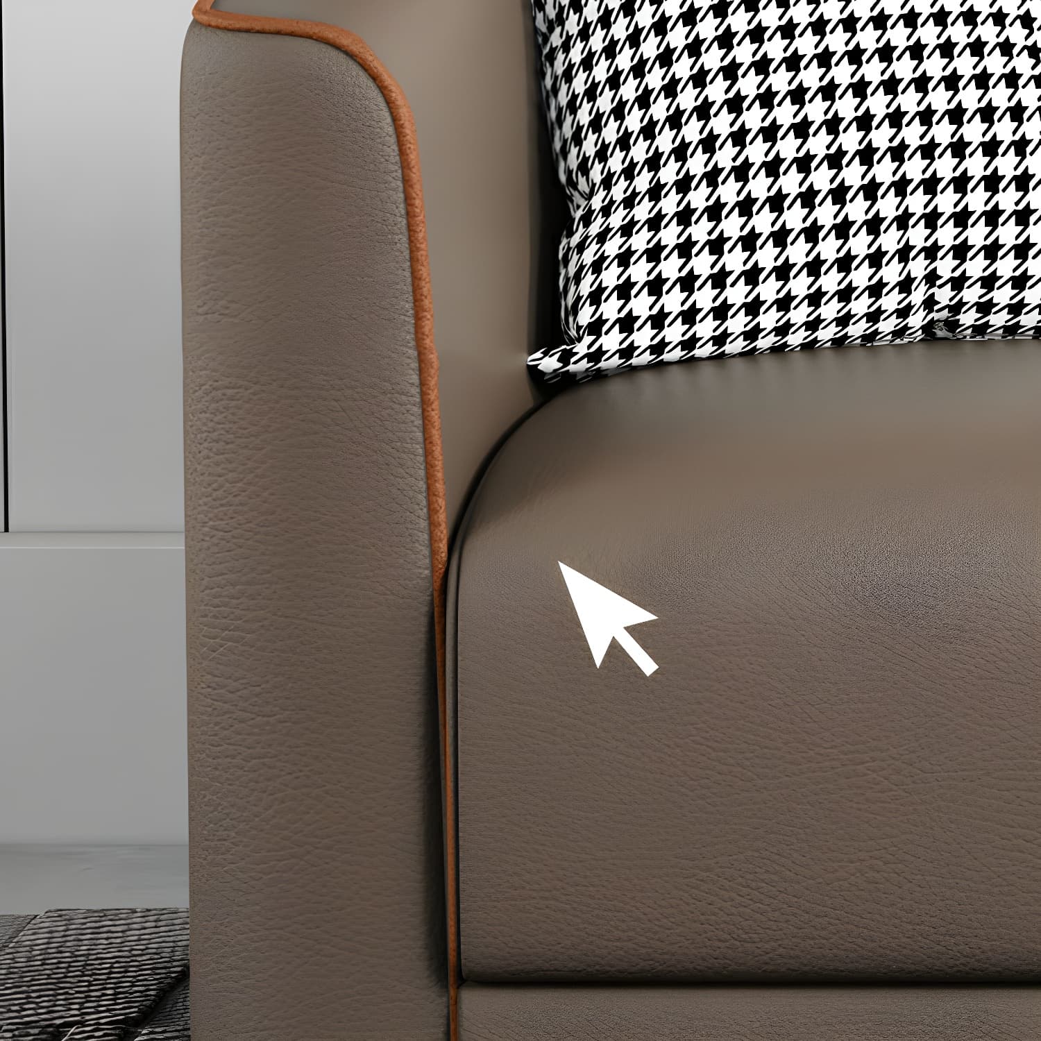 Tuxedo Arm Sofa with Tight Back 25.98" High Contemporary Faux Leather - image 17