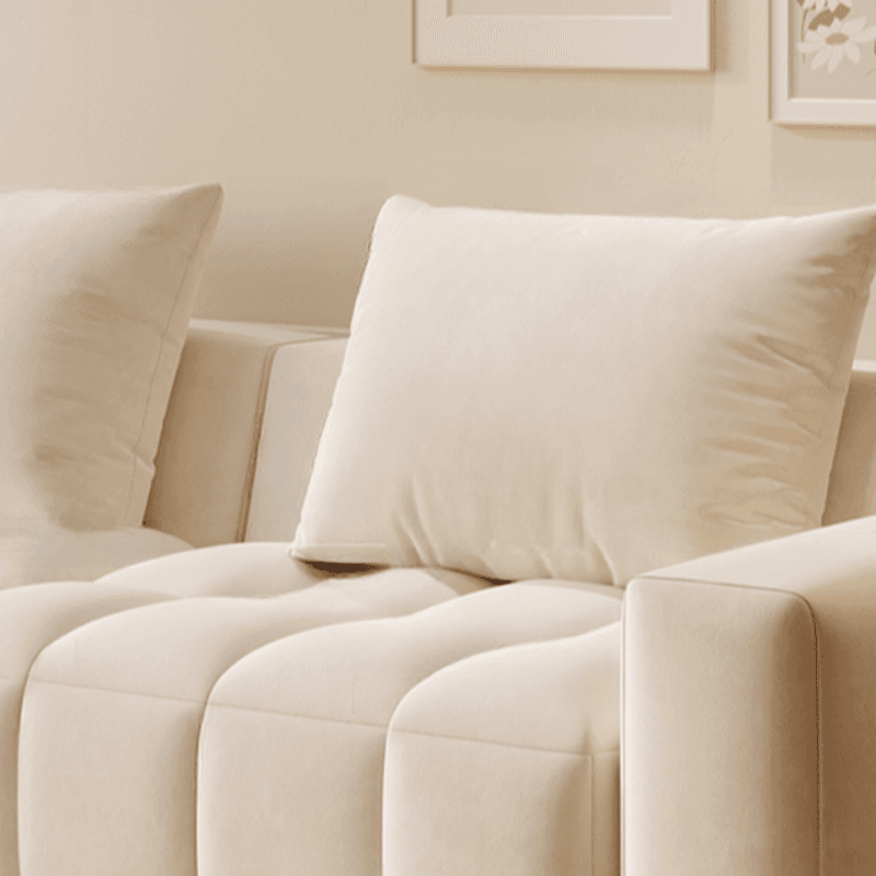 Contemporary Solid Color Tear Resistant Standard Sofa in Light Gray/Light Green/Ivory with Seating Capacity for 4/5 and 2 Pillows - image 9