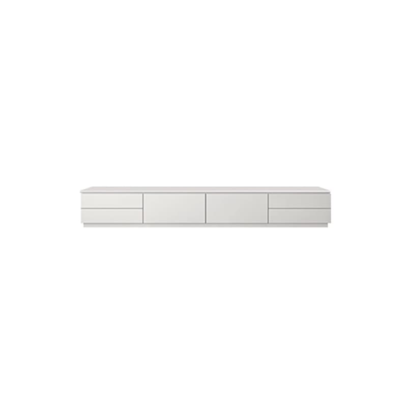 Modern Stone TV Stand with Drawers - Cabinet and Enclosed Storage - White - image 5