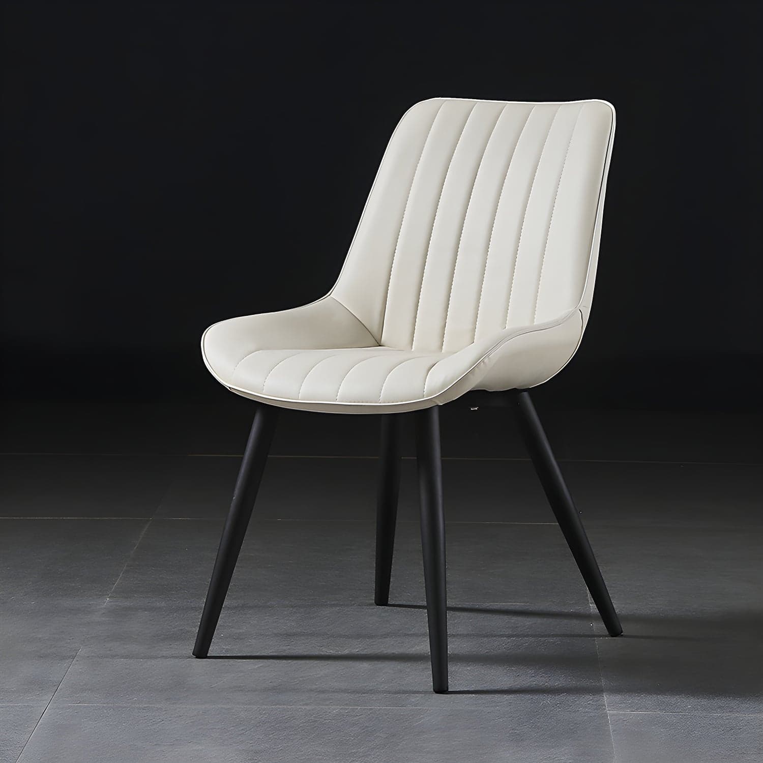 Modern Design Faux Leather Side Chair with 4 Metal Black Finish Legs Solid Back Armless Chair - image 8