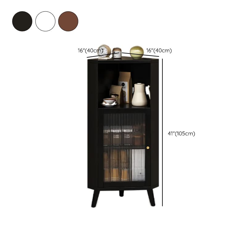 Standalone Corner Beech Midnight Black/Auburn Utility Storage Cabinet with Flexible Shelf, Glazed Door & 2 Cabinets/1 Cabinet - image 13
