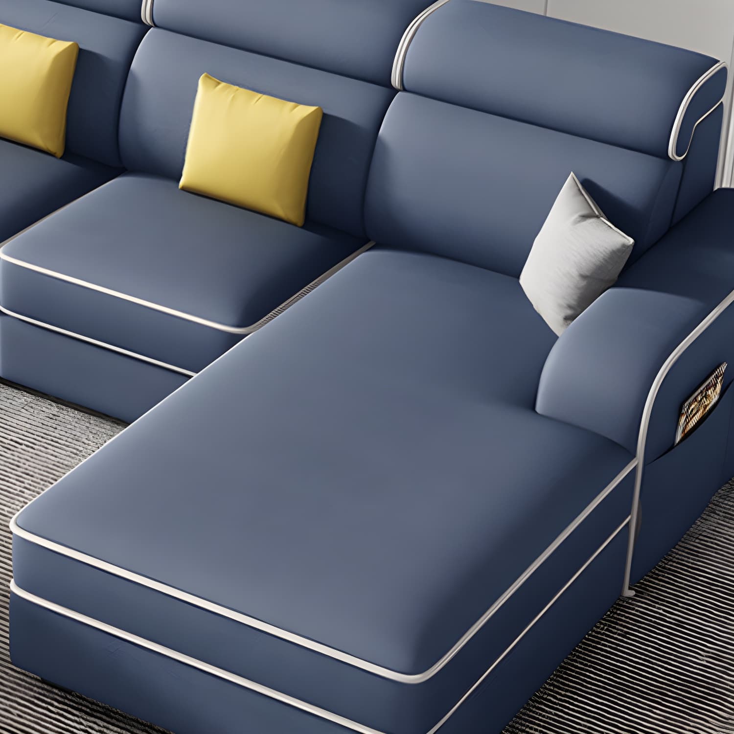 Modern Wood Frame L-Shape Sectional Sofa Chaise with Storage - 3 Piece Set - image 14