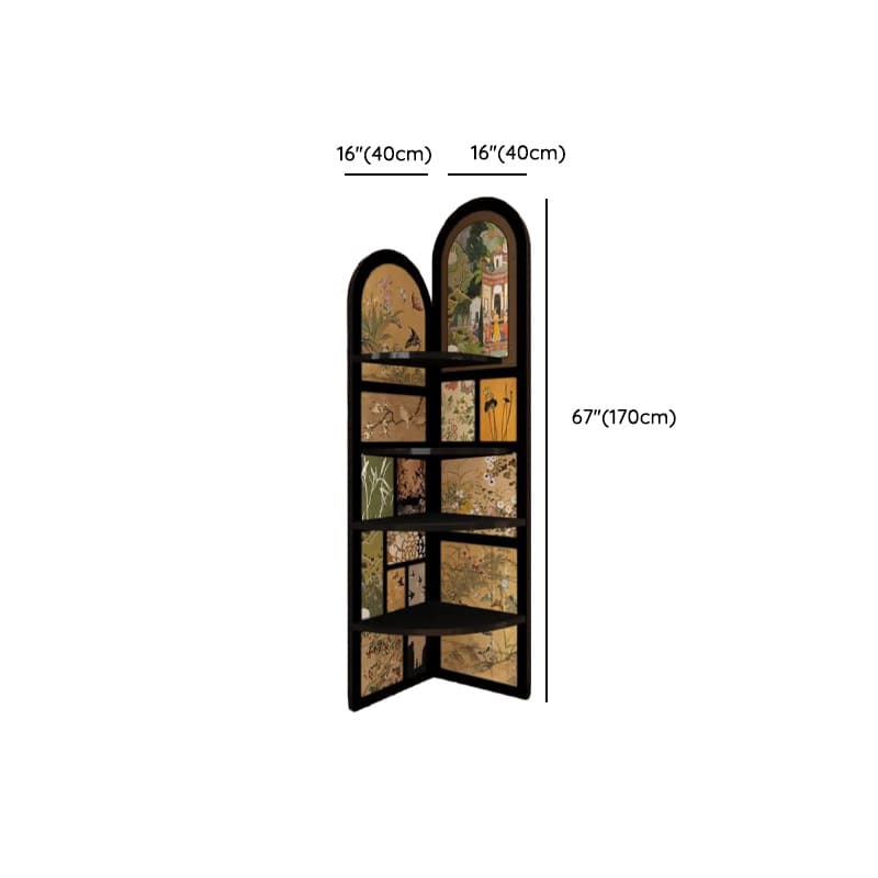 Modern Simple Style Nook Decorative Cabinet with 4 Exterior Shelves, Matte Black Laminate Top - image 17