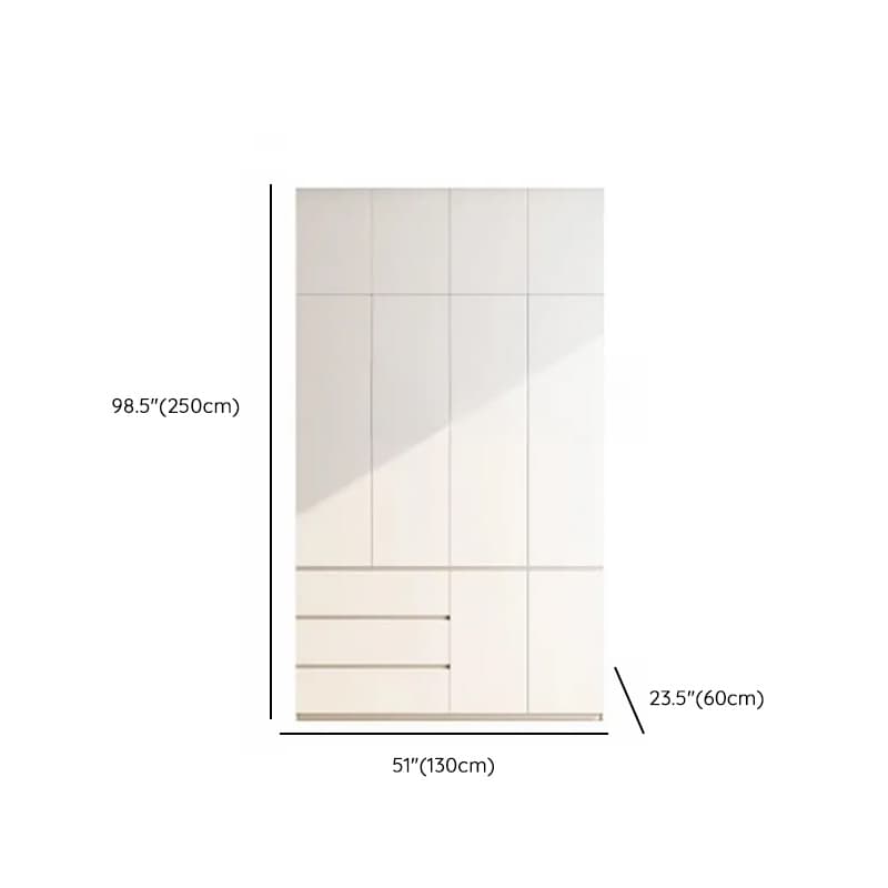 Minimalist Chalk Wooden Cabinet Armoire with Soft Close Drawer, Soft Close Door, Interior Shelves, and Clothing Rod - image 37