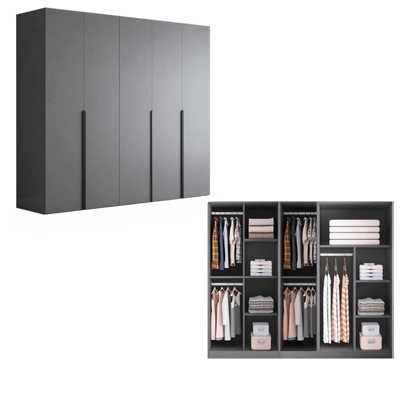 Trendy Dove Grey Wooden Wardrobe with Interior Shelves, Soft Close Door & Hanging Rod - image 13